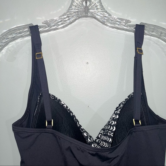 La Blanca black and white padded tankini top - Picture 6 of 9